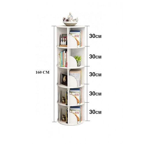 5 Tier 360° Rotating Stackable Shelves Bookshelf Organizer 5 Tier 360° Rotating Stackable Shelves Bookshelf Organizer